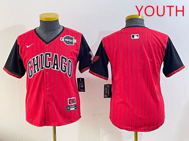 Youth Chicago White Sox Blank Red Stripe Joint Name Nike 2025 MLB Jersey style 3